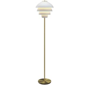 Valencia gulvlampe - Mat hvid/ messing - Belid
