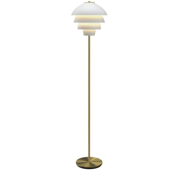 Valencia gulvlampe - Mat hvid/ messing - Belid
