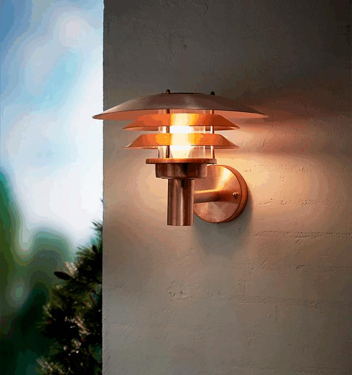 Venø udendørs væglampe, kobber - seaside