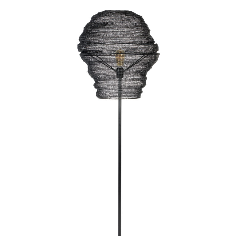 WHITE LABEL LIVING Lena gulvlampe - sort jern