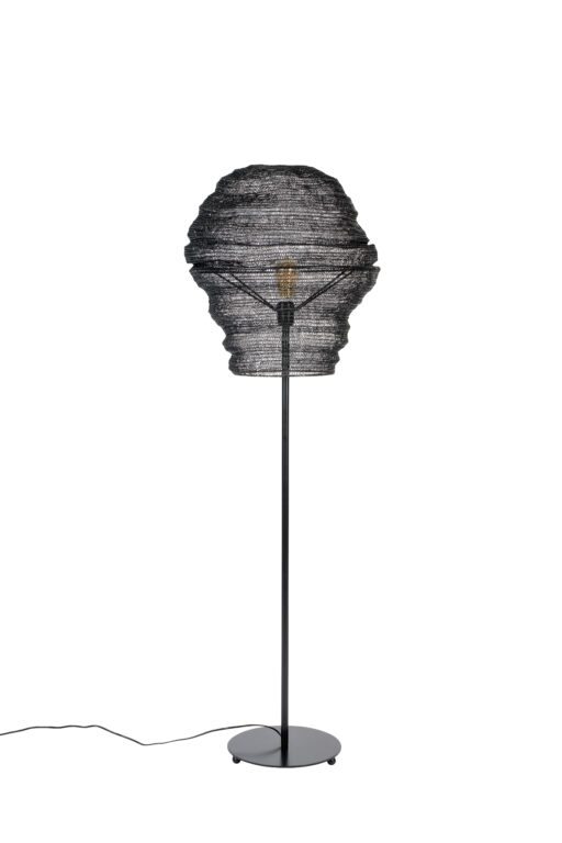 WHITE LABEL LIVING Lena gulvlampe - sort jern