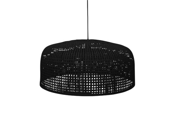 WOOOD Collection loftlampe, rund - sort bambus (Ø65)