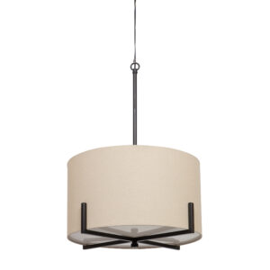 WOOOD EXCLUSIVE Holly loftlampe - natur stof og sort metal