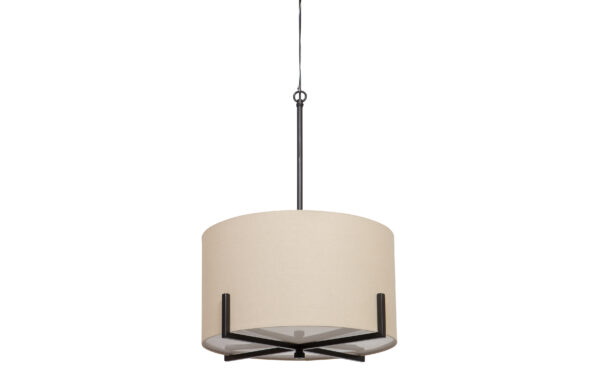WOOOD EXCLUSIVE Holly loftlampe - natur stof og sort metal