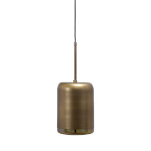 WOOOD EXCLUSIVE Safa loftlampe, lodret - brunsort glas og antik messing metal