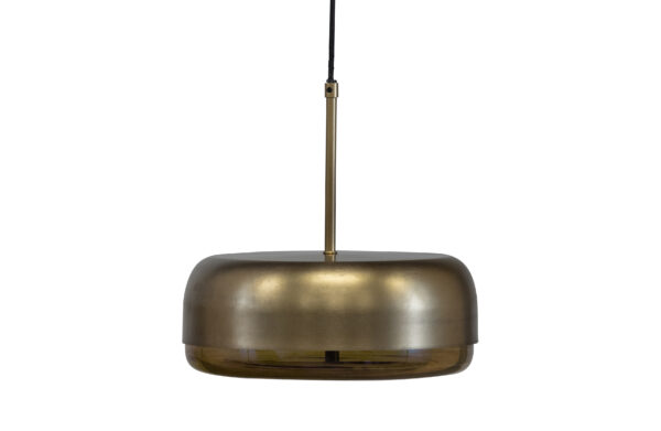 WOOOD EXCLUSIVE Safa loftlampe, vandret - brunsort glas og antik messing metal