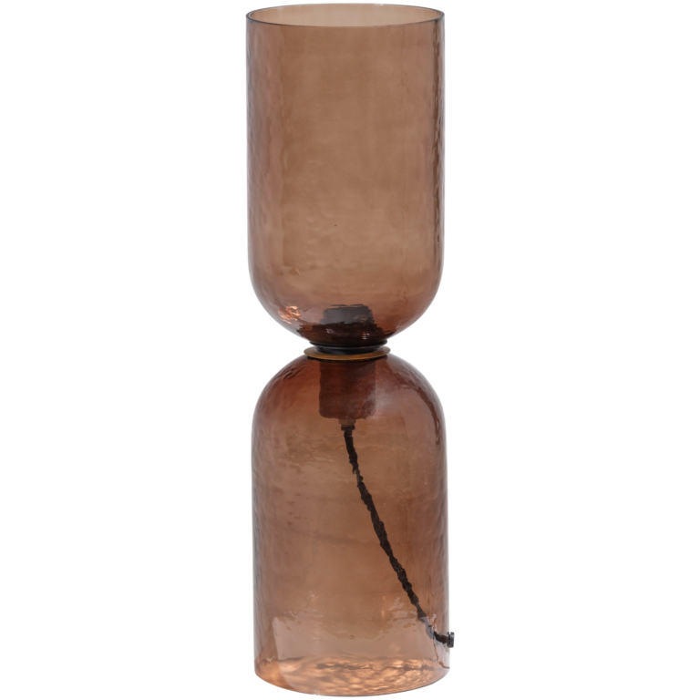 WOOOD Gigi bordlampe - brun hamret glas (51xØ15)