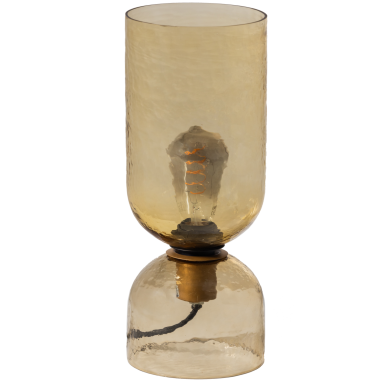 WOOOD Gigi bordlampe - natur hamret glas (38xØ15)