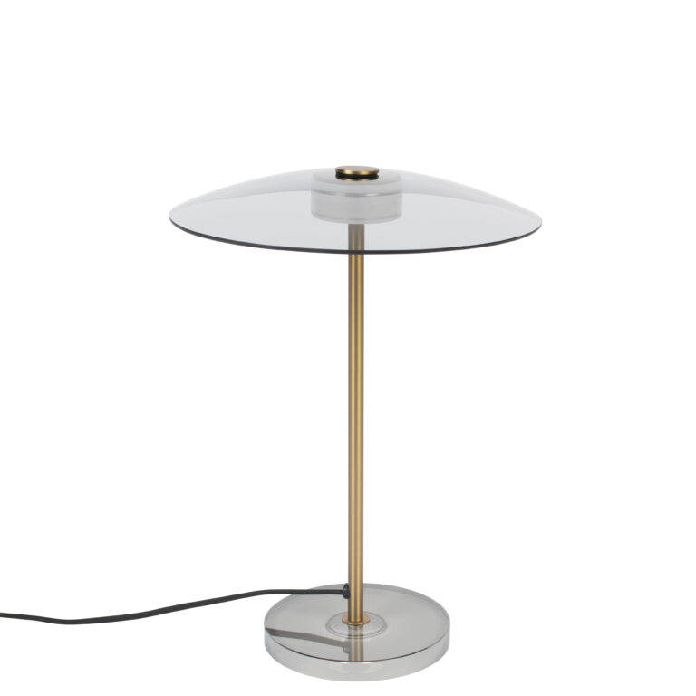ZUIVER Float bordlampe - glas og guld jern