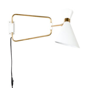 ZUIVER Shady væglampe - hvid og guld jern