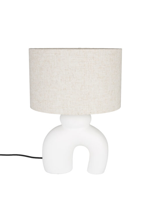 ZUIVER bibi bordlampe - creme hør og hvid beton